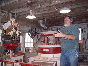 Here we are educated in the fine art of grinding corn into several milled products