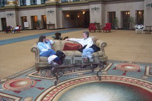 And then for a break under the huge dome at West Baden Springs Hotel before the run back to the north - in more pounding rain and wind
